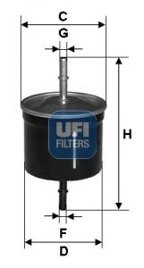 3162400 UFI Filtro de combustível