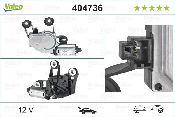 404736 VALEO Motor de limpador pára-brisas de vidro traseiro
