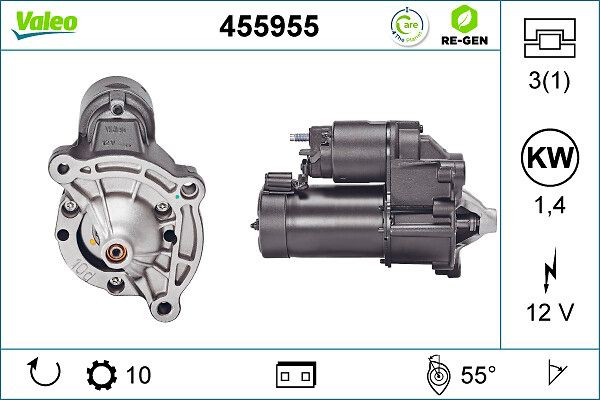 Compre 455955 VALEO Motor de arranco
