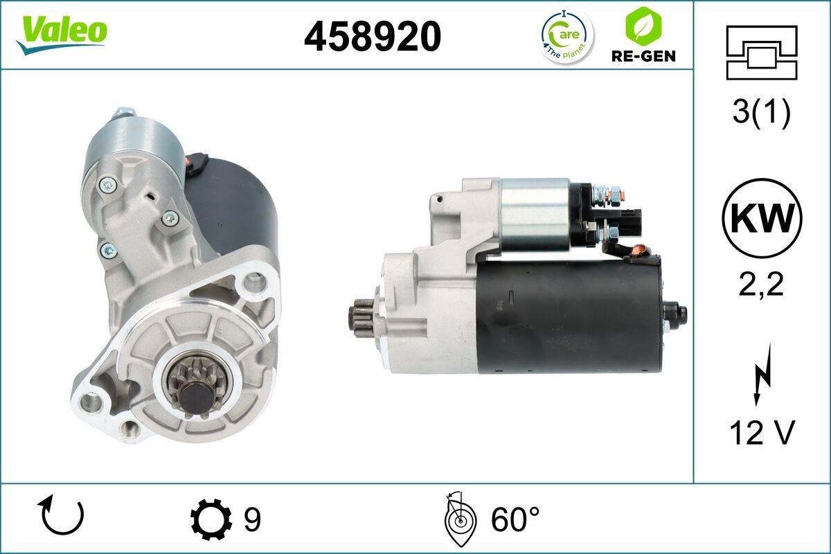 Motor de arranco VALEO 458920 preço, a partir de 176,95 USD