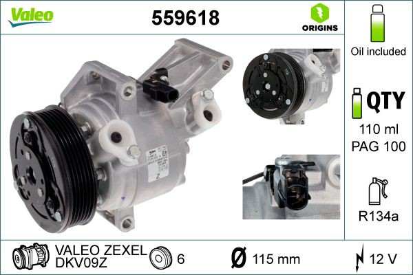 559618 VALEO Compressor de aparelho de ar condicionado