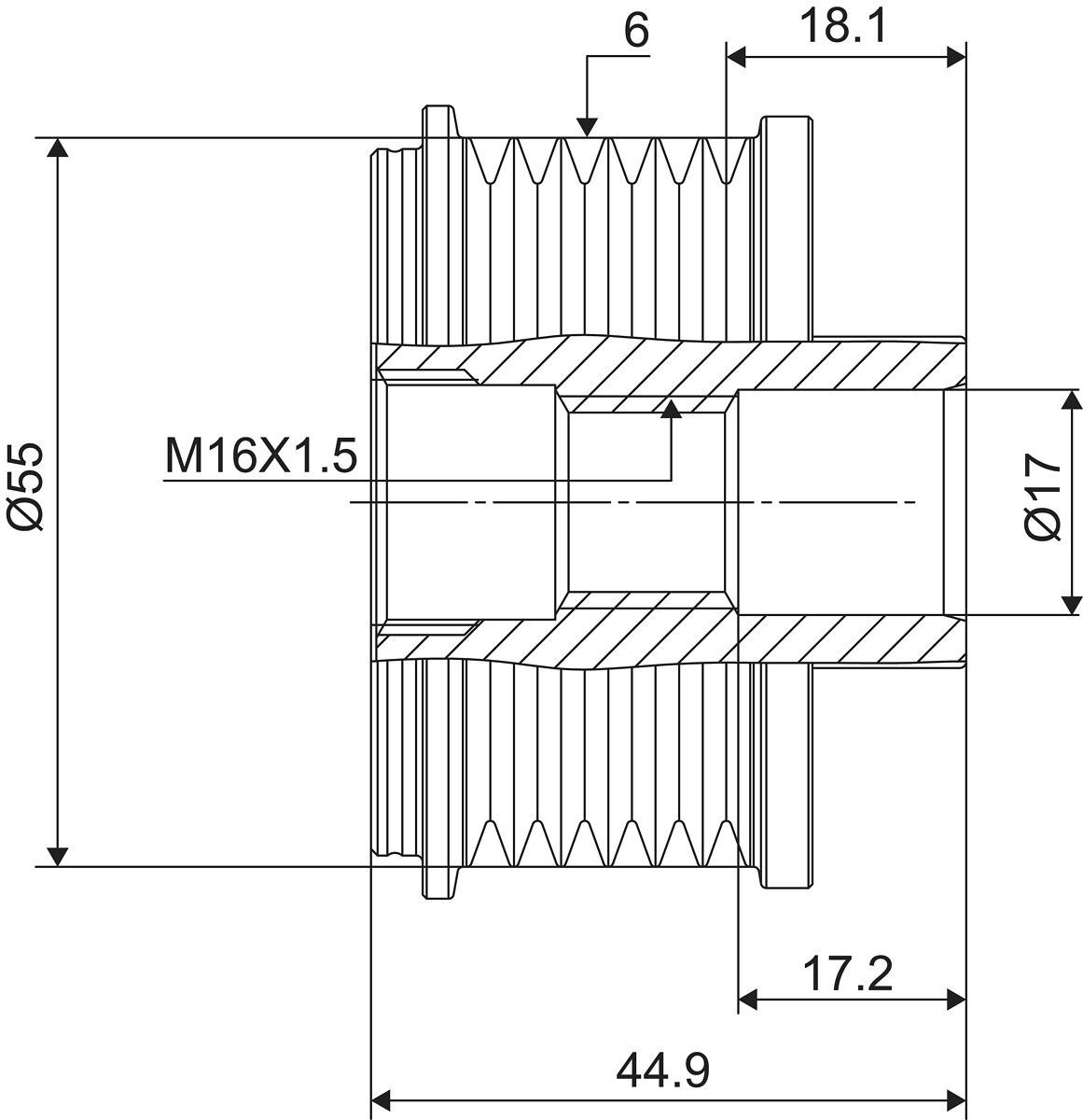Polia do gerador 56334MG Maxgear