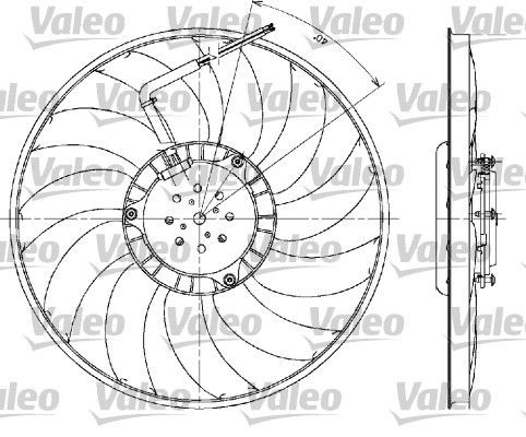Ventilador elétrico de esfriamento montado (motor + roda de aletas) Audi A4 B7 8ED