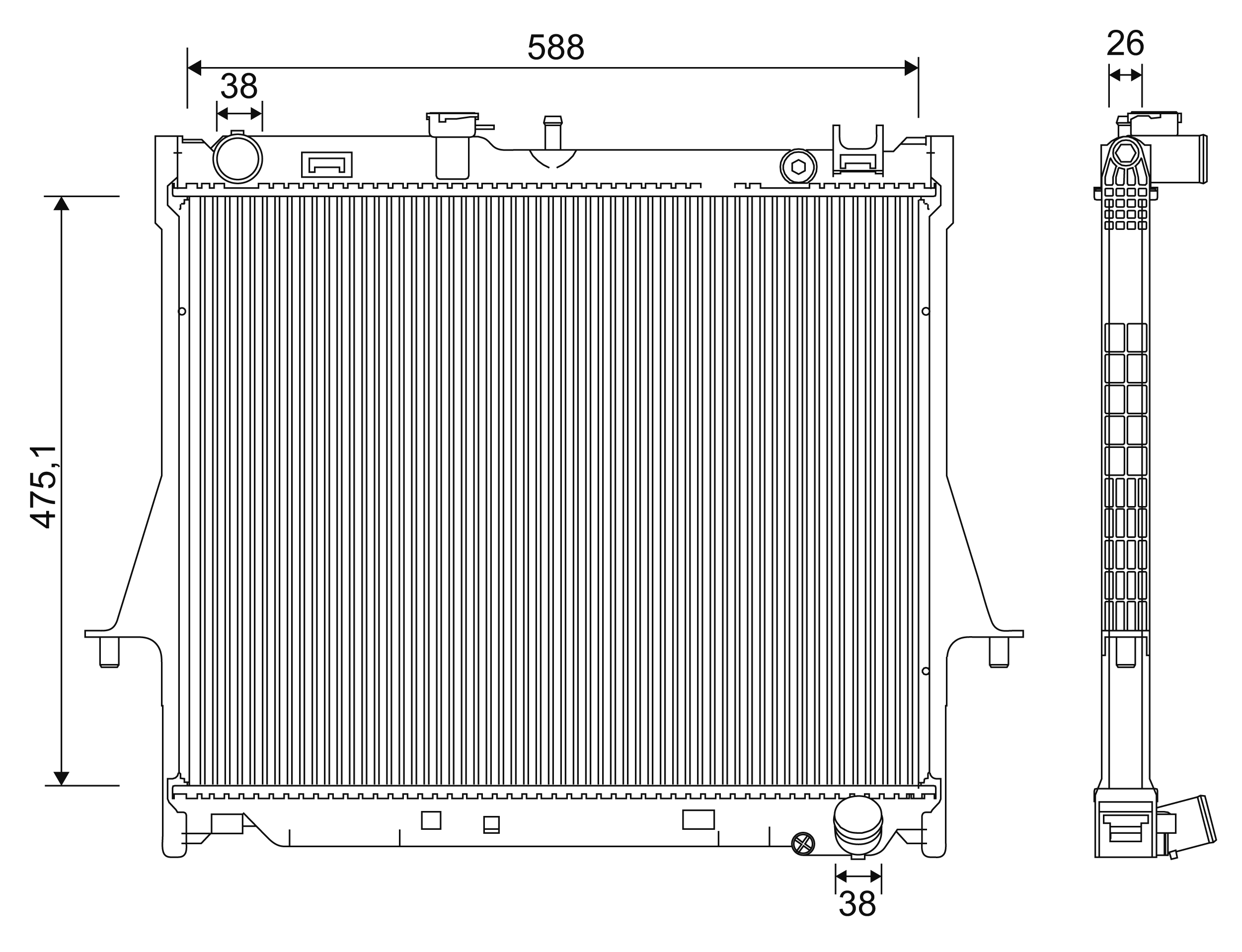 Radiador de esfriamento de motor Toyota Hilux pick-up (N) (1983 - 2005) 