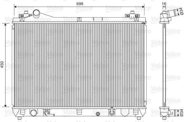 701592 VALEO Radiador de esfriamento de motor