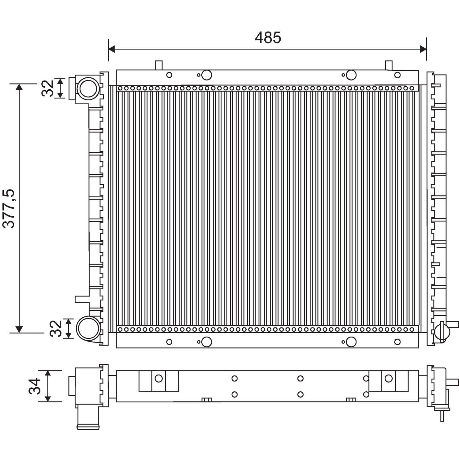 Radiador de esfriamento de motor para Renault Trafic I TXW