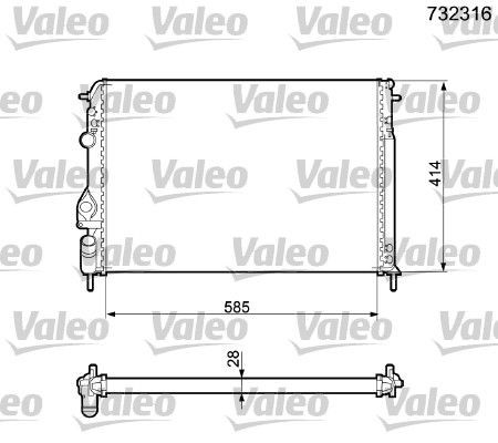 732316 VALEO Radiador de esfriamento de motor