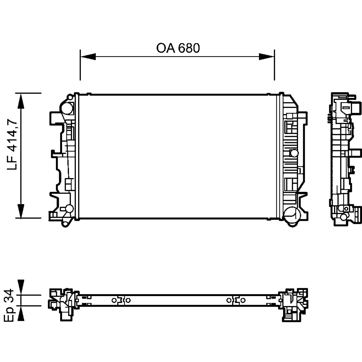 735084 VALEO Radiador de esfriamento de motor