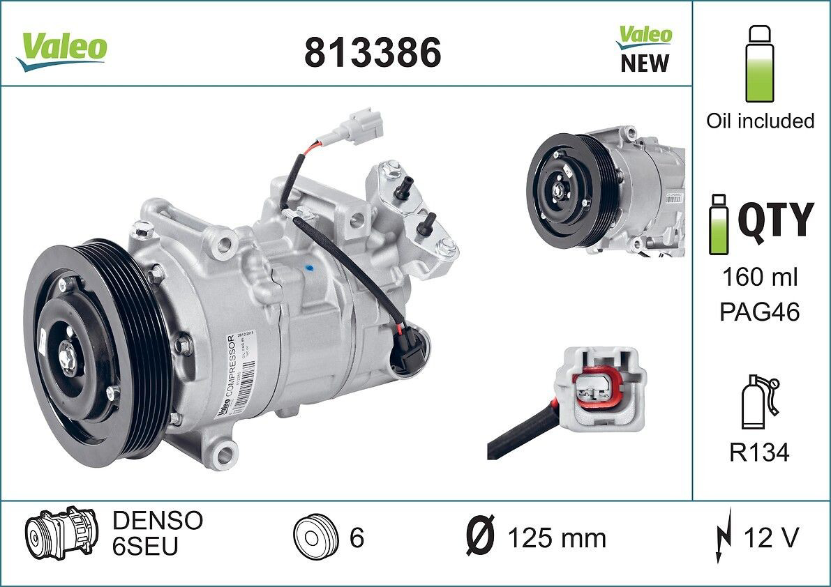813386 VALEO Compressor de aparelho de ar condicionado