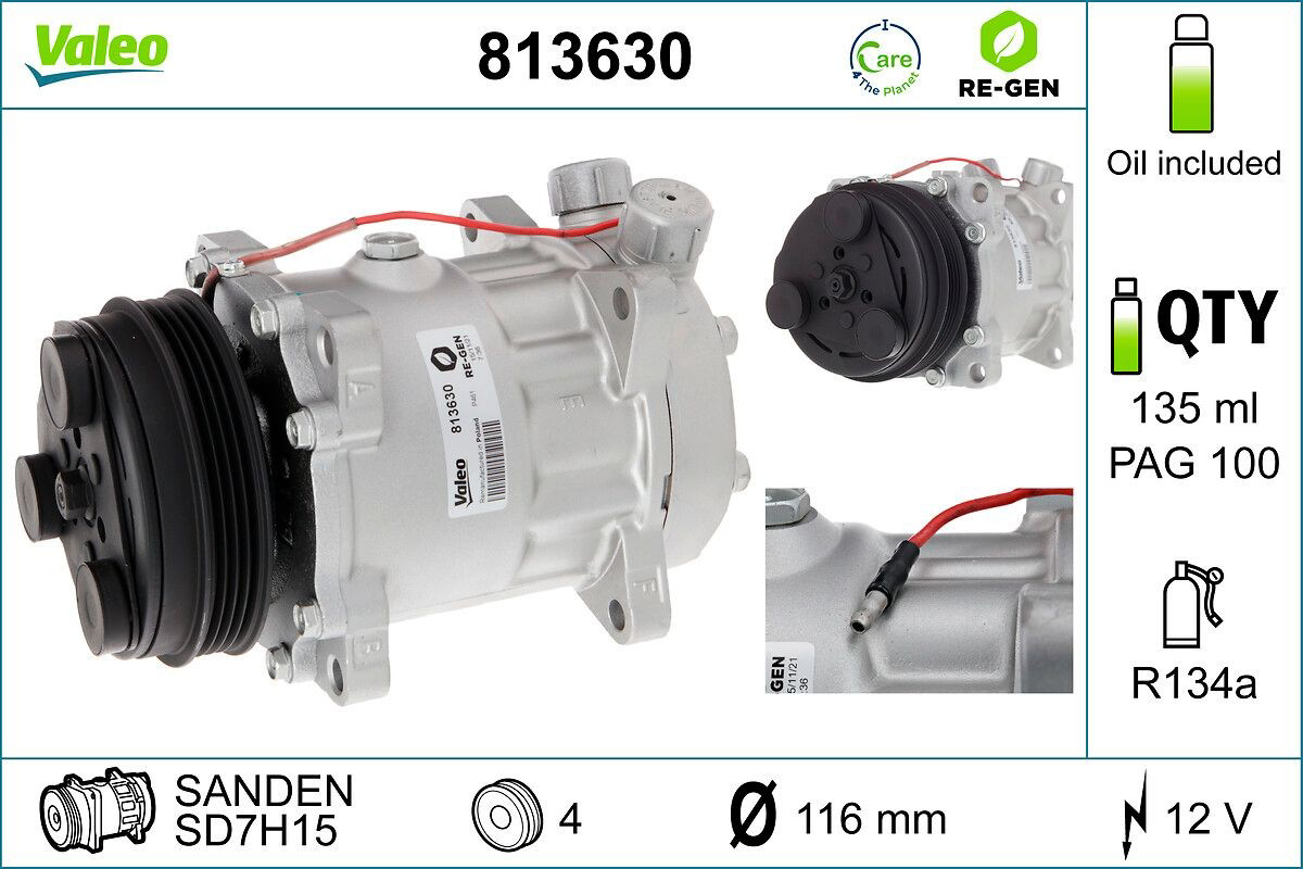 813630 VALEO Compressor de aparelho de ar condicionado