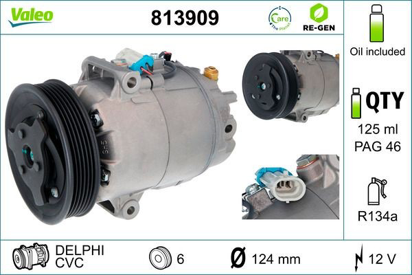 Compressor de aparelho de ar condicionado VALEO 813909 preço, a partir de 377,48 USD