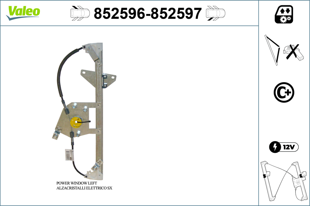 Compre AC1027 Magneti Marelli Mecanismo de acionamento de vidro da porta traseira esquerda