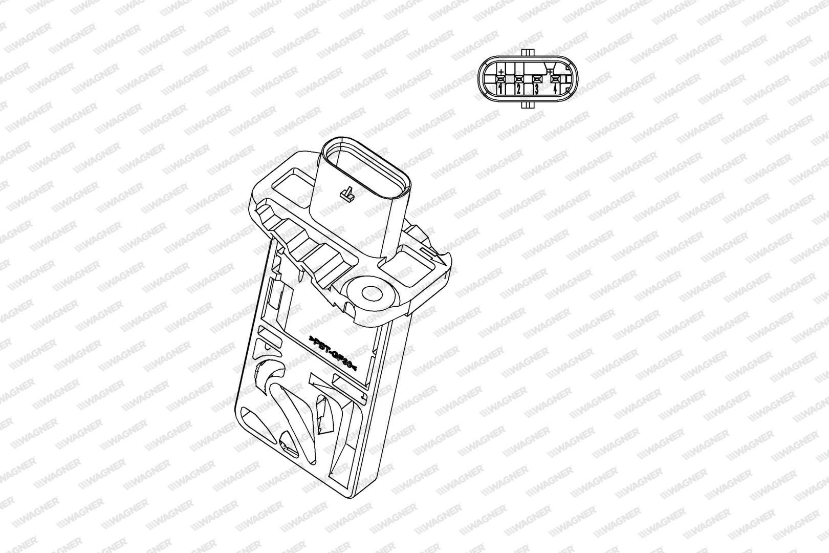 Sensor de fluxo (consumo) de ar, medidor de consumo M.A.F. - (Mass Airflow) para Ford Fiesta Mk7 