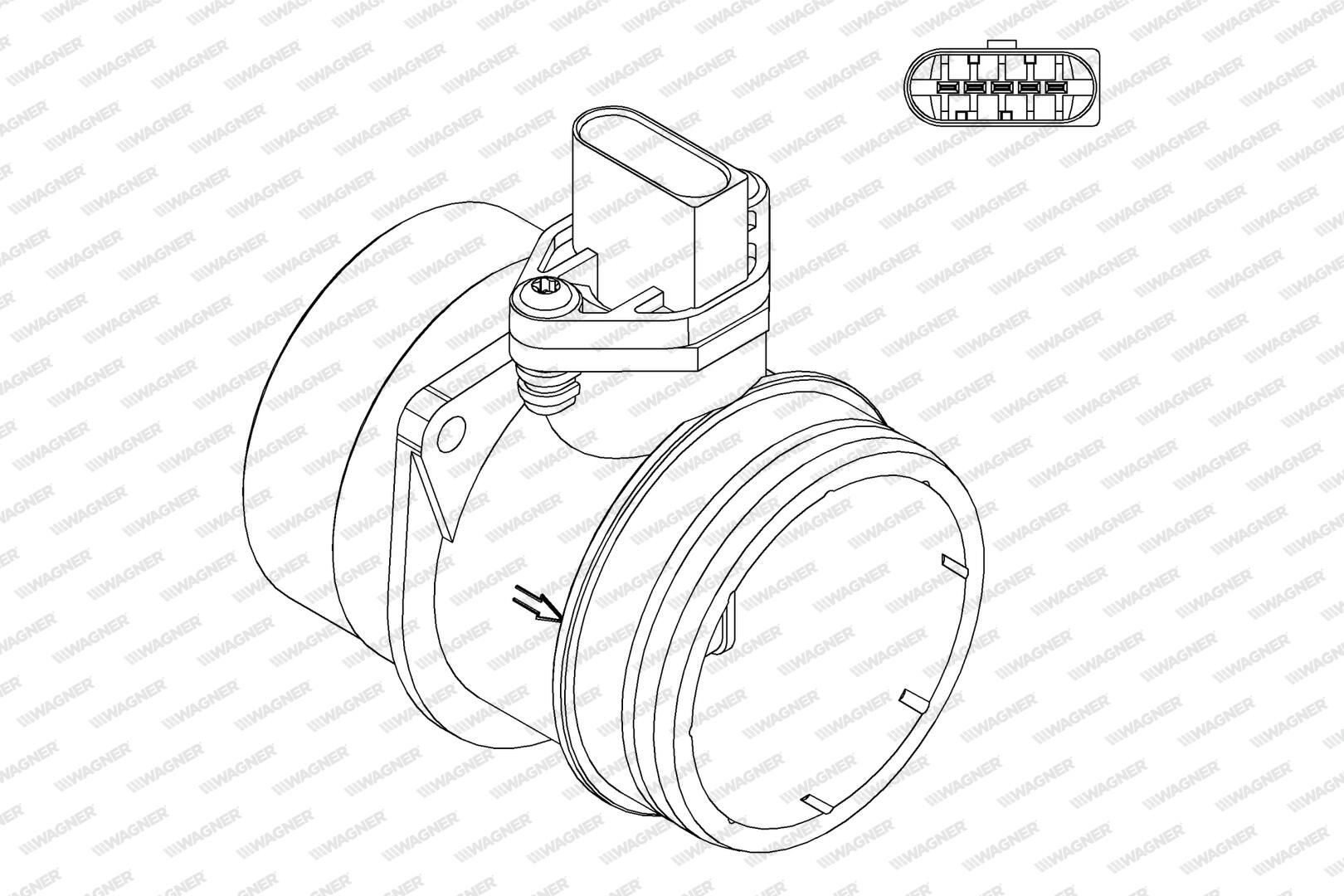 Compre AMMQ19635 Magneti Marelli Sensor de fluxo (consumo) de ar, medidor de consumo M.A.F. - (Mass Airflow)
