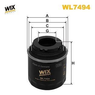 WL7494 WIX Filtro de óleo