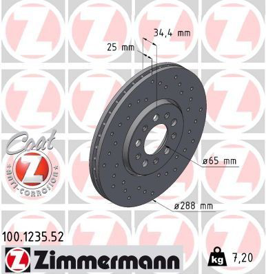 Compre 100123552 Zimmermann Disco do freio dianteiro