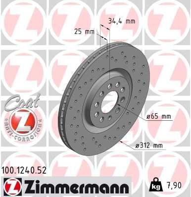 Compre 100124052 Zimmermann Disco do freio dianteiro