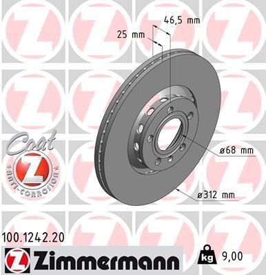 Disco do freio dianteiro Zimmermann 100124220 preço, a partir de 65,77 USD