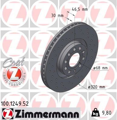 Disco do freio dianteiro Zimmermann 100124952 preço, a partir de 105,56 USD