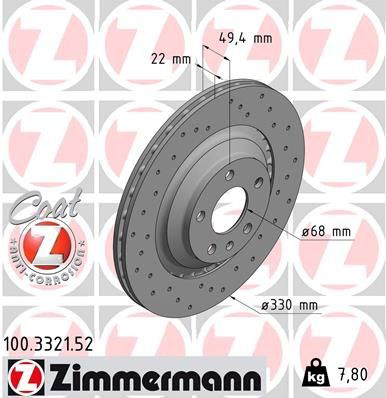 Disco do freio traseiro Zimmermann 100332152 preço, a partir de 60,55 USD