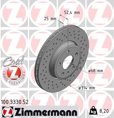 Compre 100333052 Zimmermann Disco do freio dianteiro
