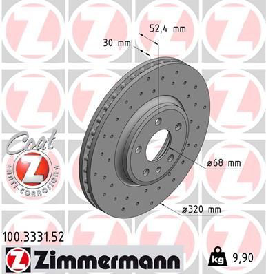 Disco do freio dianteiro Zimmermann 100333152 preço, a partir de 78,64 USD