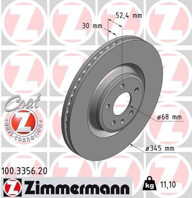 Disco do freio dianteiro Zimmermann 100335620 preço, a partir de 87,15 USD