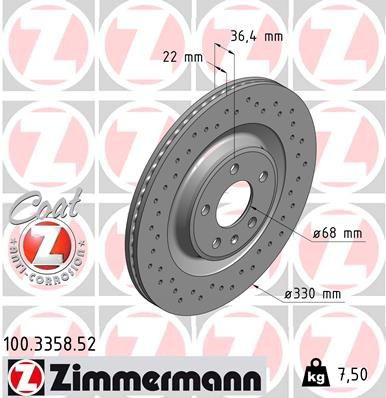 Disco do freio traseiro Zimmermann 100335852 preço, a partir de 69,95 USD