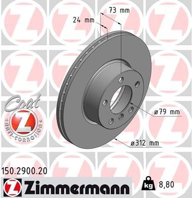 Compre 150290020 Zimmermann Disco do freio dianteiro