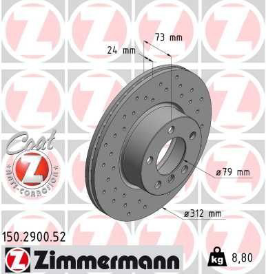 Disco do freio dianteiro Zimmermann 150290052 preço, a partir de 64,55 USD
