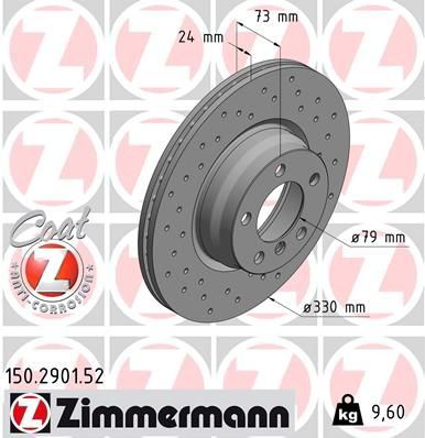 Disco do freio dianteiro Zimmermann 150290152 preço, a partir de 69,89 USD