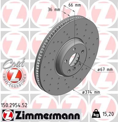 Disco do freio dianteiro Zimmermann 150295452 preço, a partir de 177,19 USD