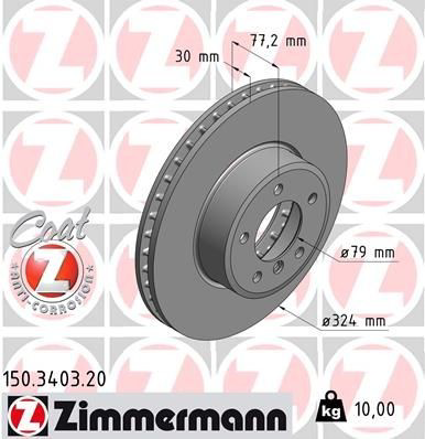 Compre 150340320 Zimmermann Disco do freio dianteiro