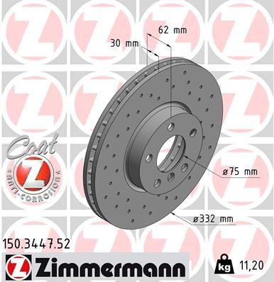 Compre 150344752 Zimmermann Disco do freio dianteiro