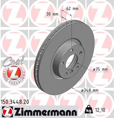 Disco do freio dianteiro Zimmermann 150344820 preço, a partir de 85,22 USD