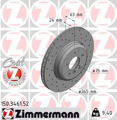 Disco do freio traseiro Zimmermann 150346152 preço, a partir de 85,13 USD