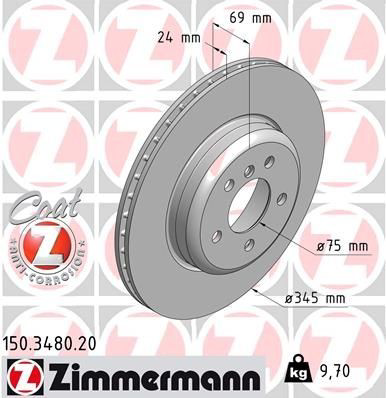 Disco do freio traseiro Zimmermann 150348020 preço, a partir de 113,08 USD