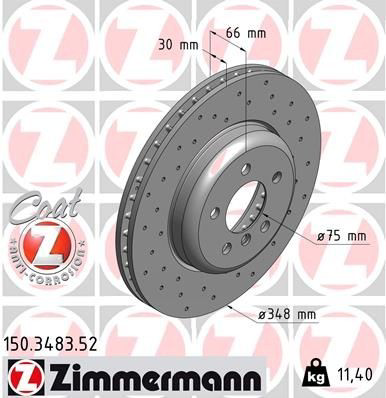 Compre 150348352 Zimmermann Disco do freio dianteiro
