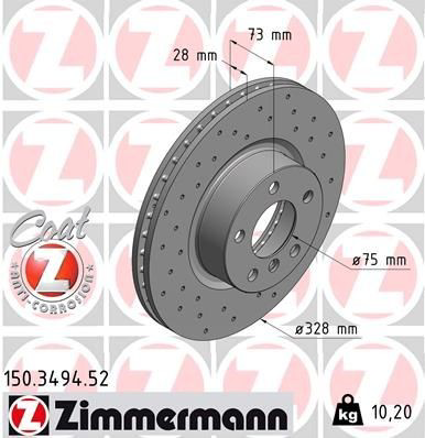Compre 150349452 Zimmermann Disco do freio dianteiro
