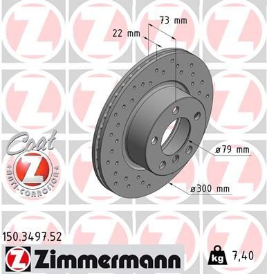 Disco do freio dianteiro Zimmermann 150349752 preço, a partir de 53,05 USD