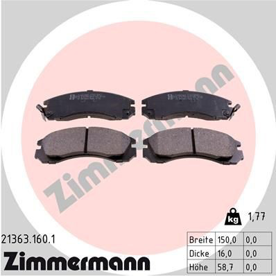 Compre 213631601 Zimmermann Sapatas do freio dianteiras de disco