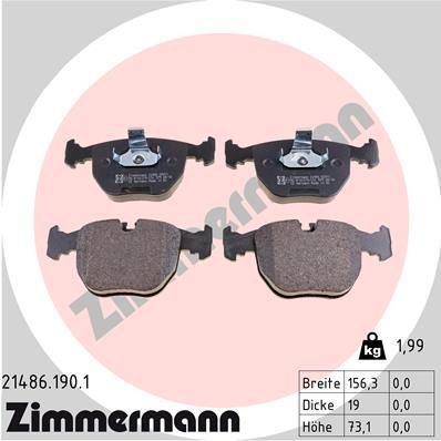 214861901 Zimmermann Sapatas do freio dianteiras de disco