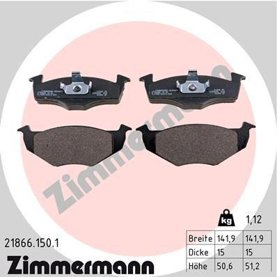 218661501 Zimmermann Sapatas do freio dianteiras de disco