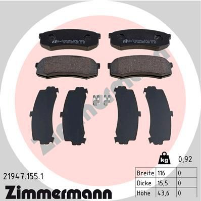 219471551 Zimmermann Sapatas do freio traseiras de disco