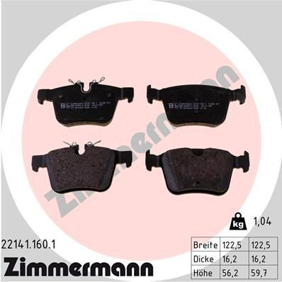Sapatas do freio traseiras de disco Zimmermann 221411601 preço, a partir de 26,74 USD
