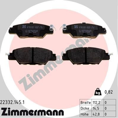 Sapatas do freio traseiras de disco Zimmermann 223321451