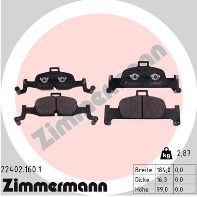 Sapatas do freio dianteiras de disco Zimmermann 224021601 preço, a partir de 63,35 USD