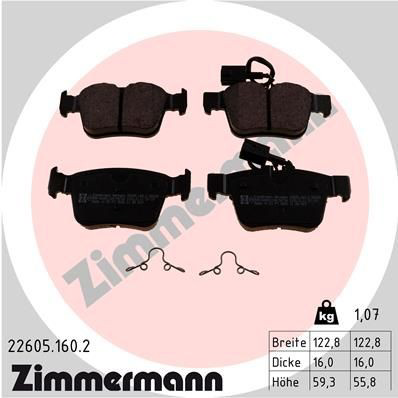 Sapatas do freio traseiras de disco Zimmermann 226051602 preço, a partir de 30,69 USD