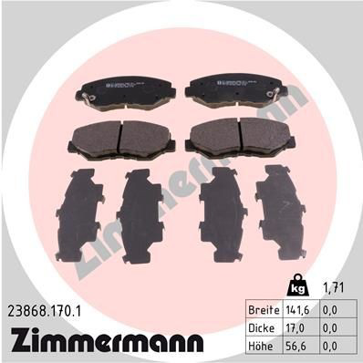 238681701 Zimmermann Sapatas do freio dianteiras de disco
