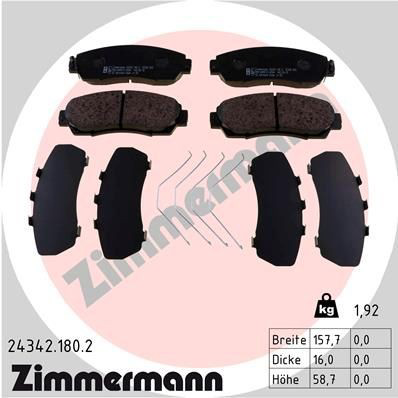 Sapatas do freio dianteiras de disco Zimmermann 243421802